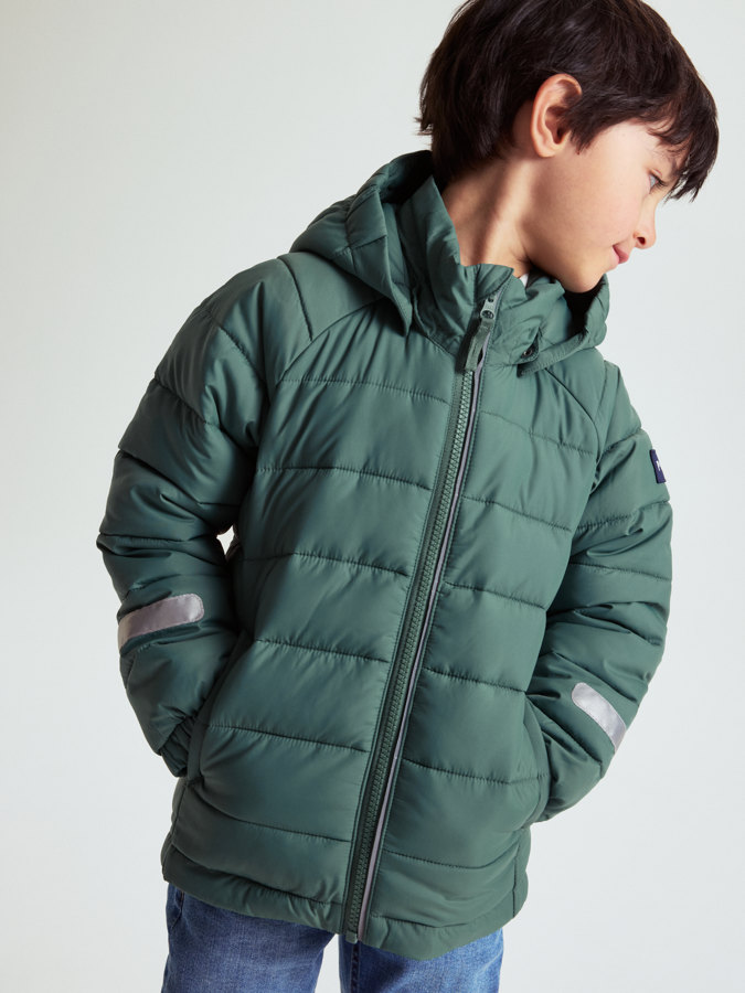 gefütterte leichte Jacke mit Kapuze