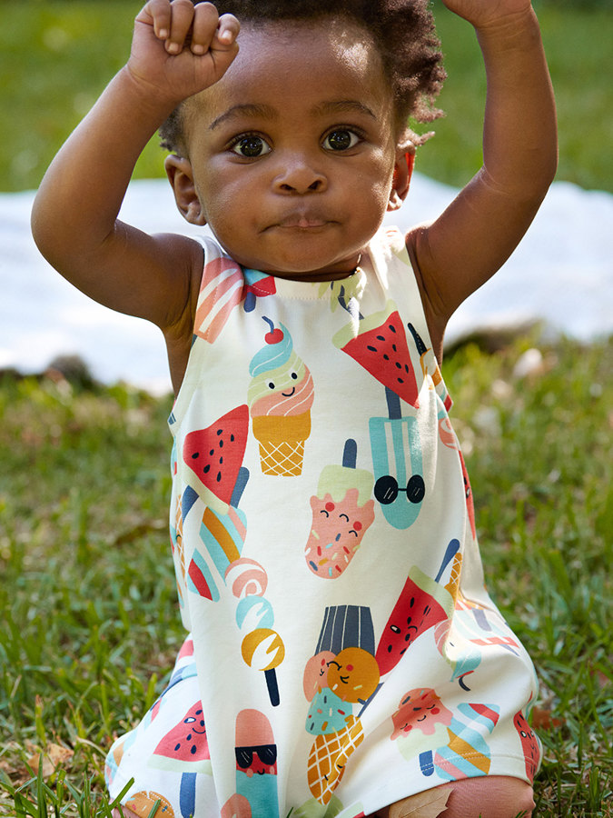 Kleid mit Eiscreme-Print, Baby Kleid mit Eiscreme-Print, Baby