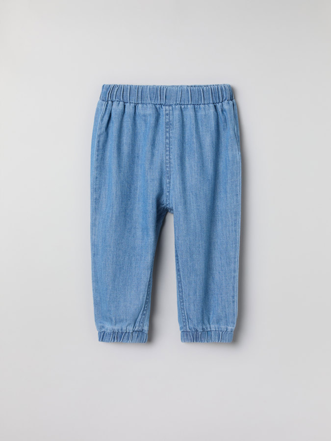 Denim-Schlupfhose, einfarbig