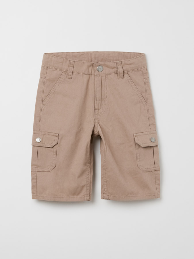 Gewebte Cargoshorts, einfarbig