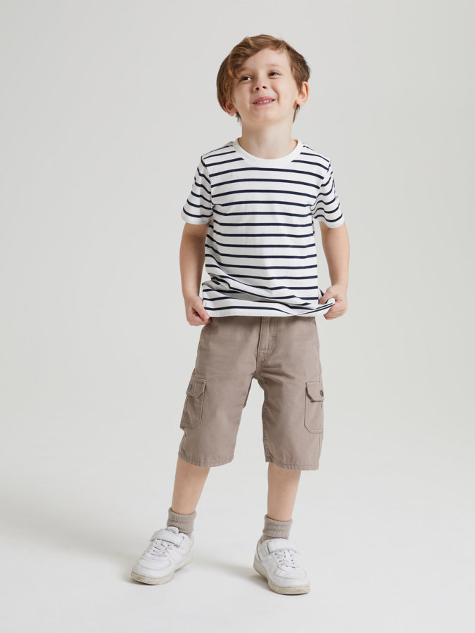 Gewebte Cargoshorts, einfarbig