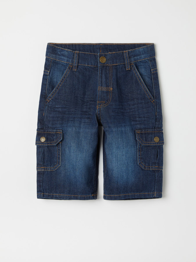 Gewebte Cargoshorts, einfarbig