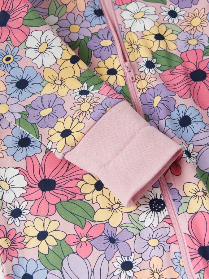 Overall mit angerauter Innenseite Blumenmotiv Overall mit angerauter Innenseite Blumenmotiv