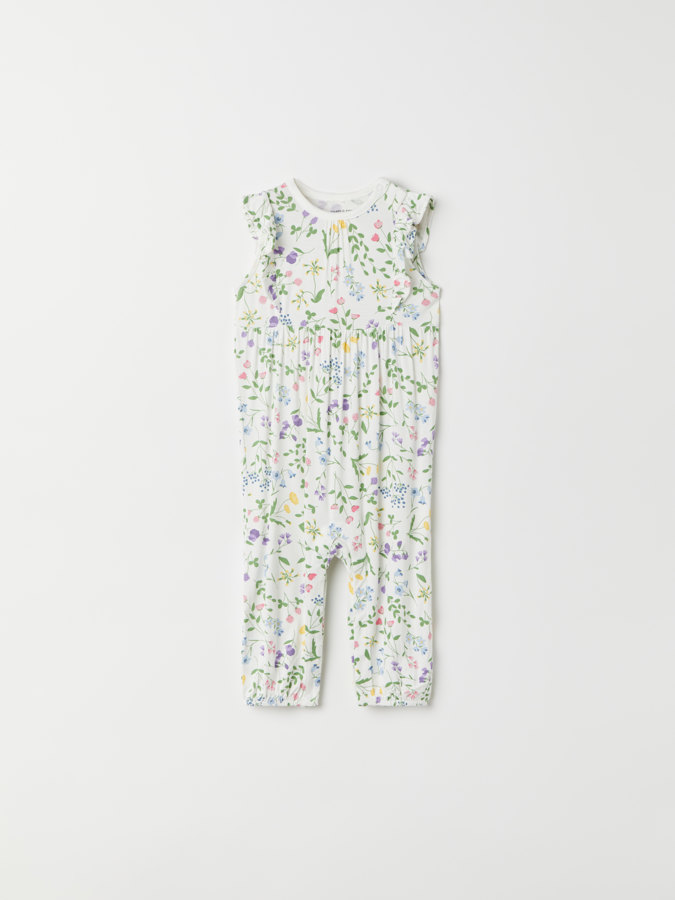 Kurzärmliger Playsuit mit Rüsche