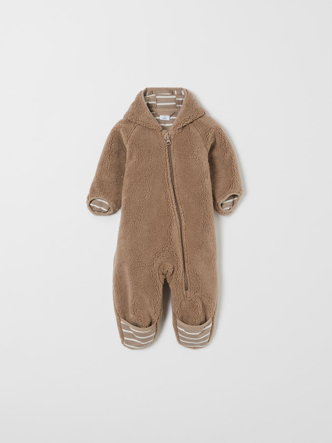 Winddichter Teddyfleece-Overall, einfarbig