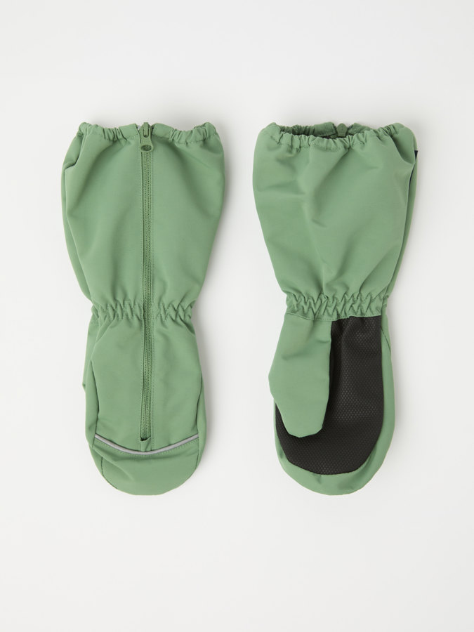 Shellhandschuhe mit Reißverschluss, einfarbig