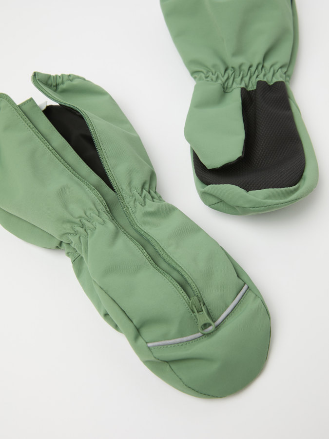 Shellhandschuhe mit Reißverschluss, einfarbig
