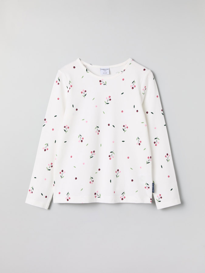 Langärmliges T-Shirt, geblümt