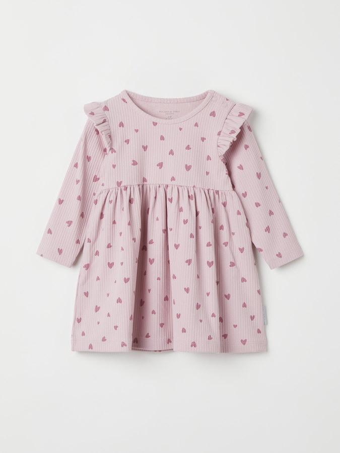 Geripptes Kleid mit Herzen