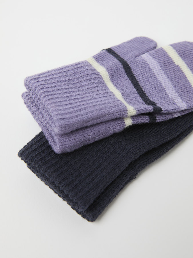 Gestrickte Fäustlinge, 2er-Pack, einfarbig