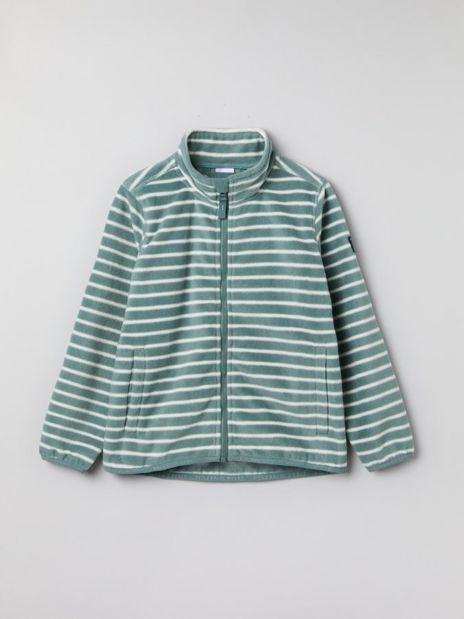 Fleecejacke mit Taschen, gestreift