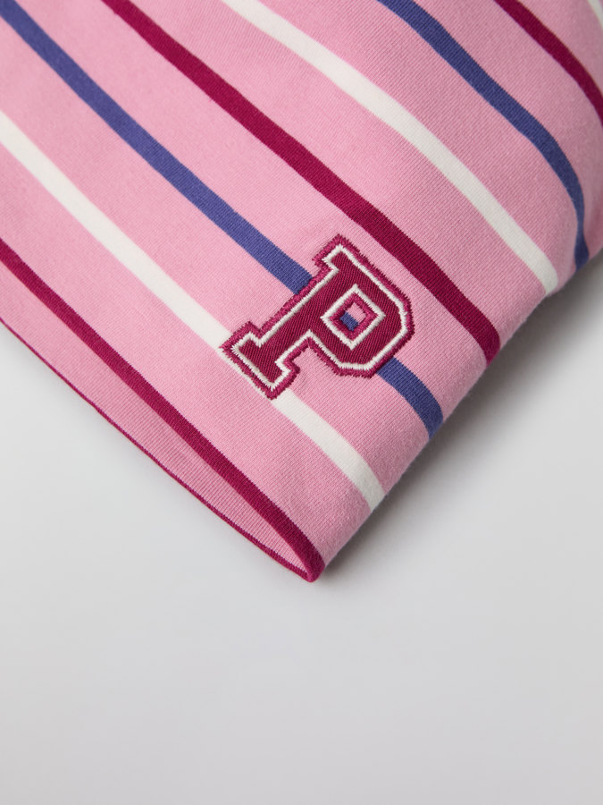 Trikotmütze mit P-Applikation, gestreift Trikotmütze mit P-Applikation, gestreift