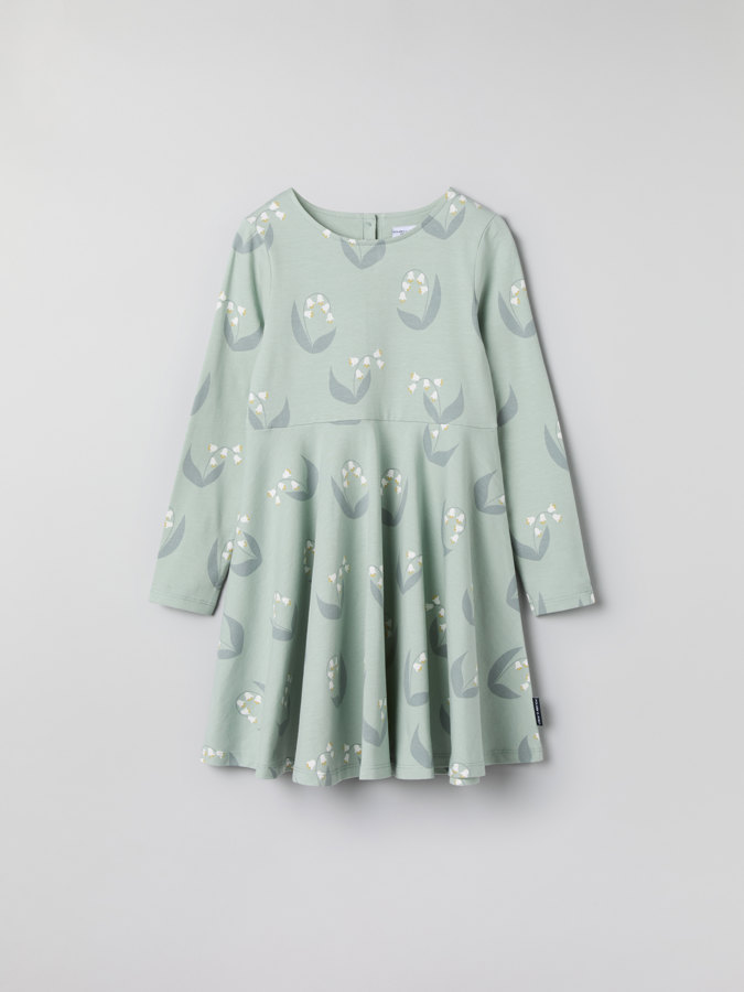 Langärmeliges Drehkleid, Maiglöckchen