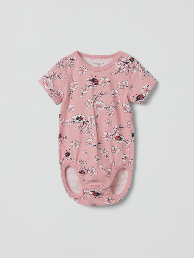 Kurzärmeliger Body, Kirschblüten Kurzärmeliger Body, Kirschblüten