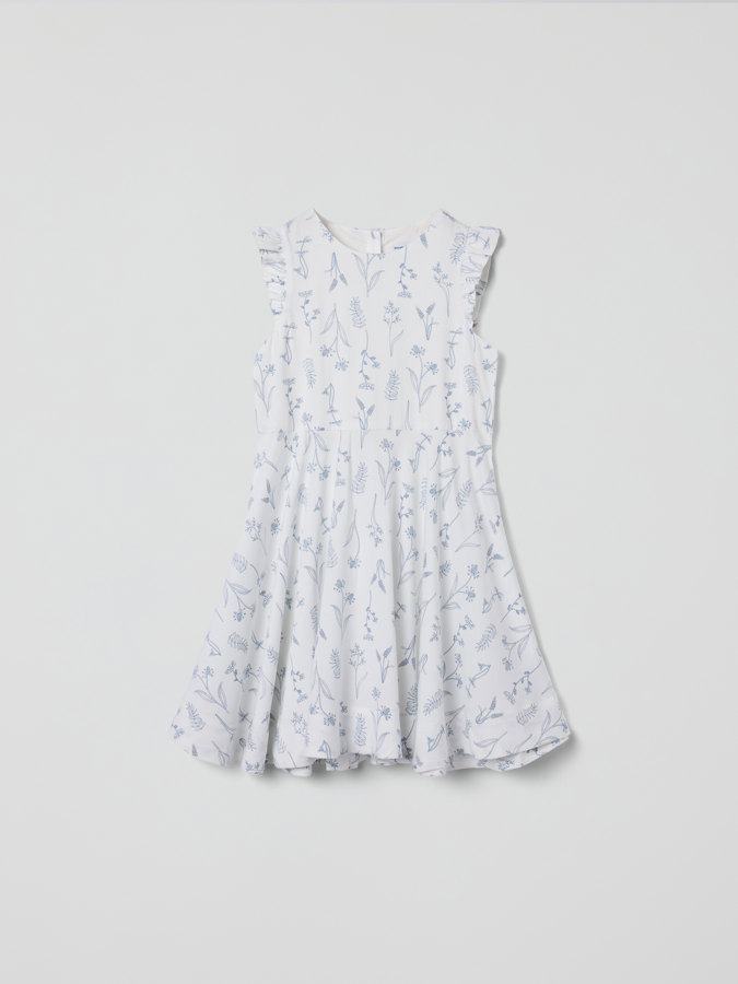 Kurzärmeliges Drehkleid Blumenmotiv