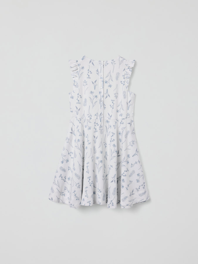 Kurzärmeliges Drehkleid Blumenmotiv