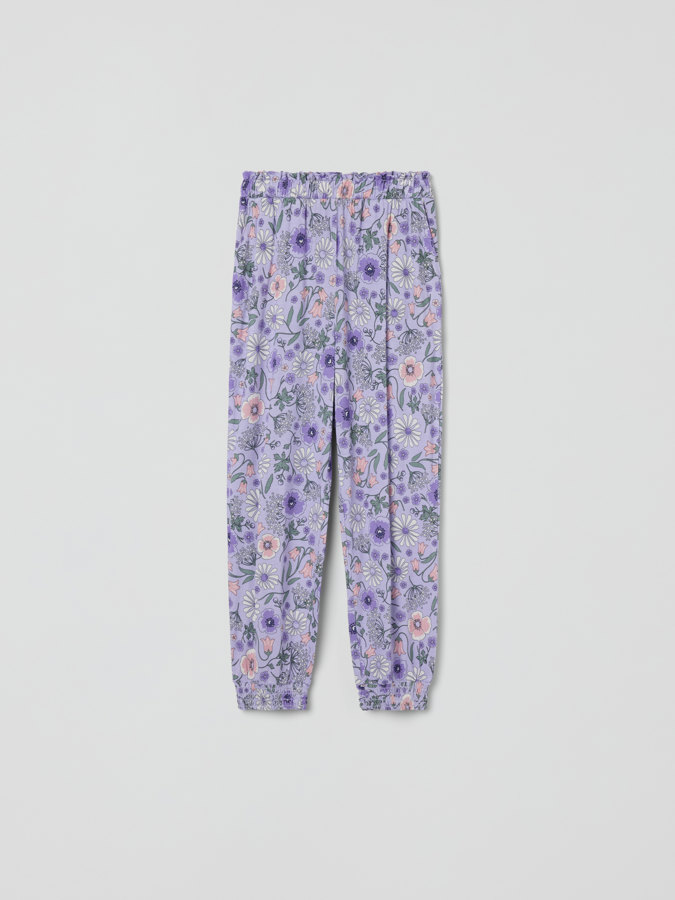 Hose mit Taschen, Blumenmotiv