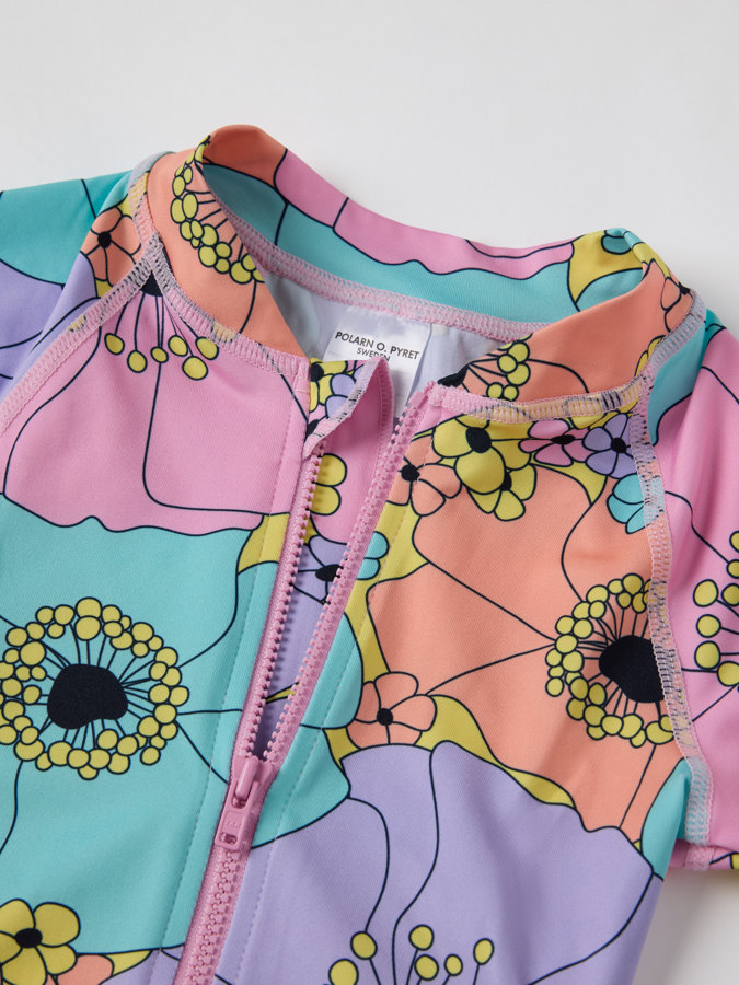 Langarm-Badeanzug, geblümt Langarm-Badeanzug, geblümt