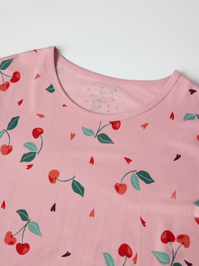 Kurzarm-Nachthemd für Erwachsene, Kirschblüten