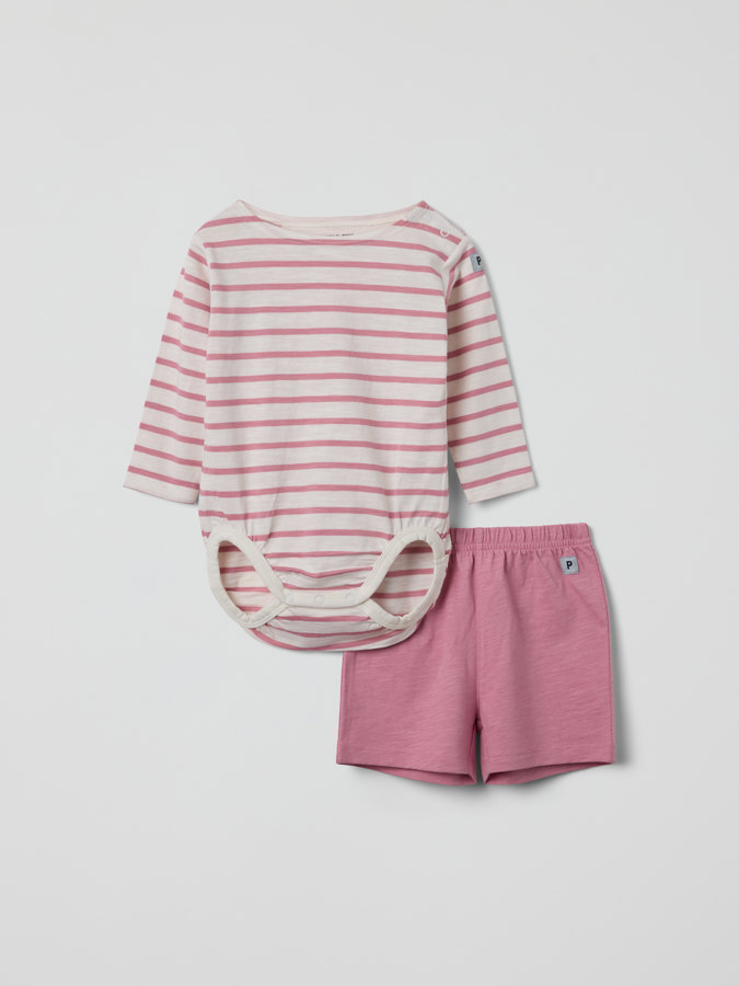 Set aus Body und Shorts, gestreift Set aus Body und Shorts, gestreift