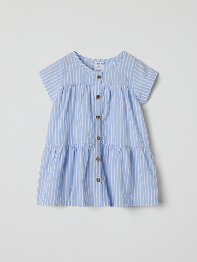 Kurzärmliges Kleid, gestreift