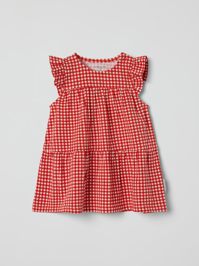 Kleid mit Rüschenärmeln, kariert