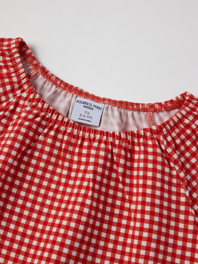 Bluse mit Puffärmeln, kariert