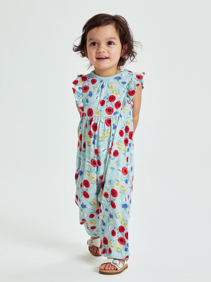 Kurzärmeliger Playsuit, geblümt