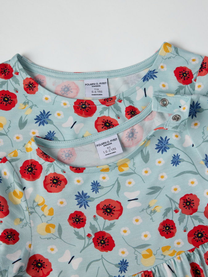 Kurzärmeliges Drehkleid, geblümt