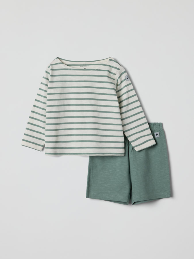 Set aus Shirt und Shorts, gestreift