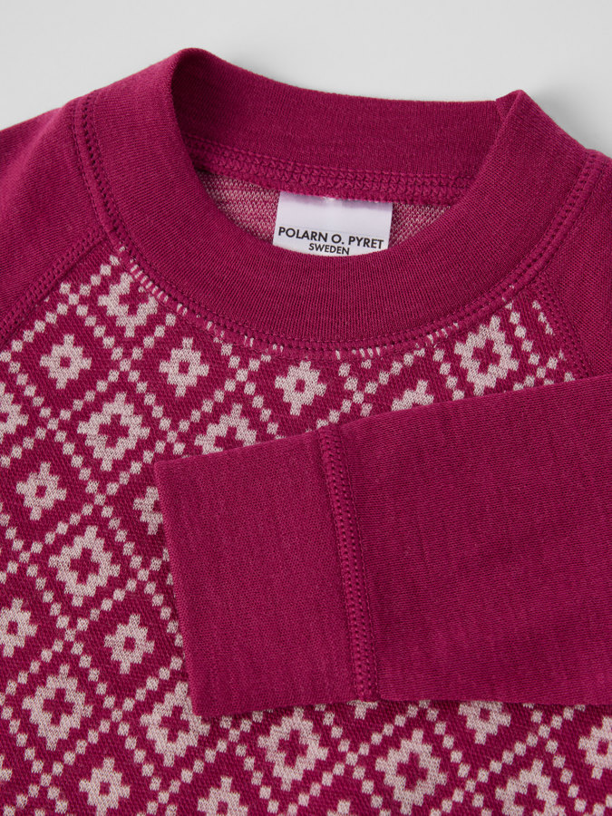 Langärmliger Body aus Jacquard in Merinowolle