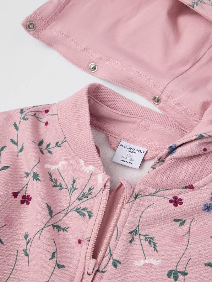Hoodie mit Tasche, Blumenmotiv