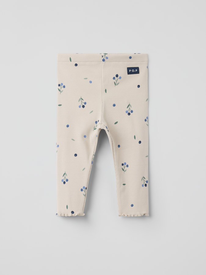 Gerippte Leggings Blaubeere