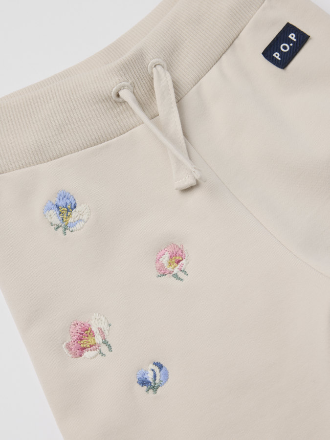 Sweathose mit gebürsteter Innenseite Blumenmuster