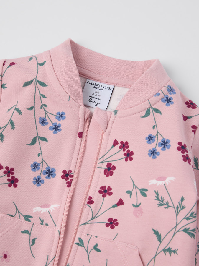 Sweatoverall mit Tasche geblümt