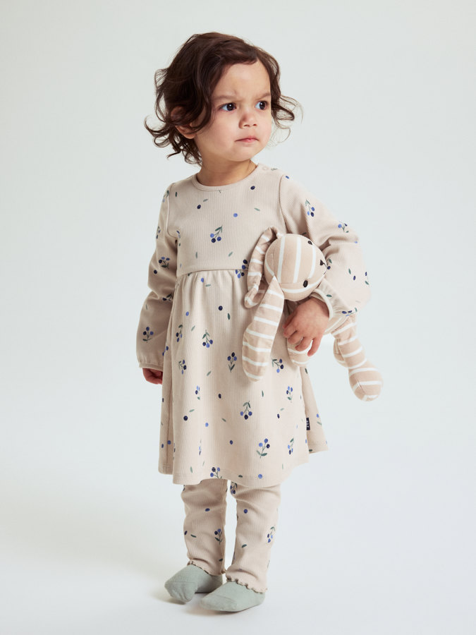 Langärmeliges Kleid Blaubeere