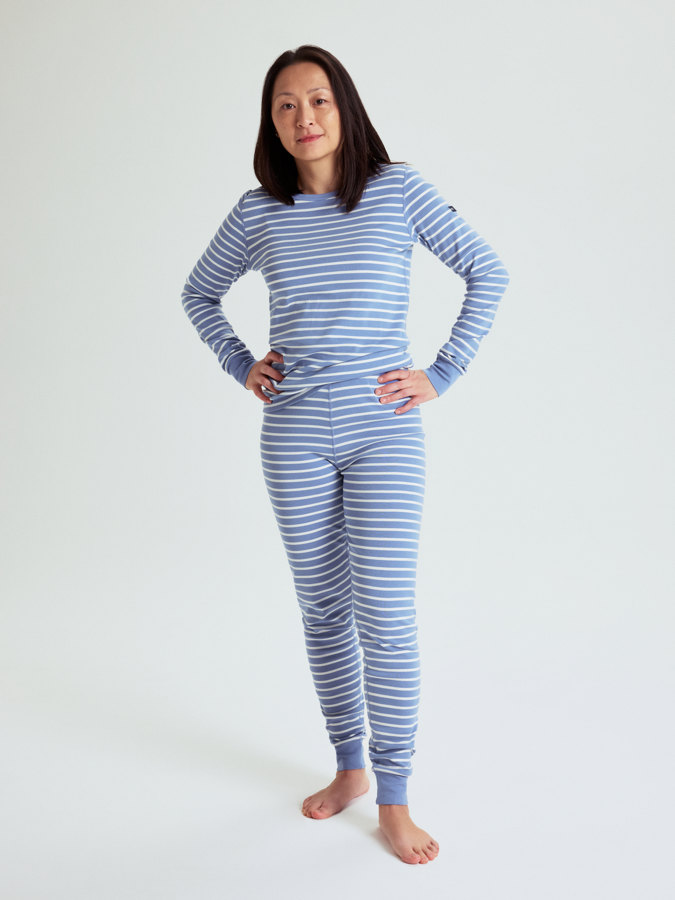 Set für Erwachsene aus Hose und Shirt, gestreift