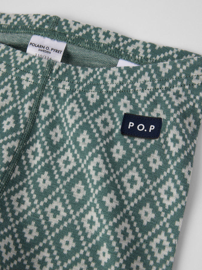 Lange Unterhose aus Jacquard in Merinowolle