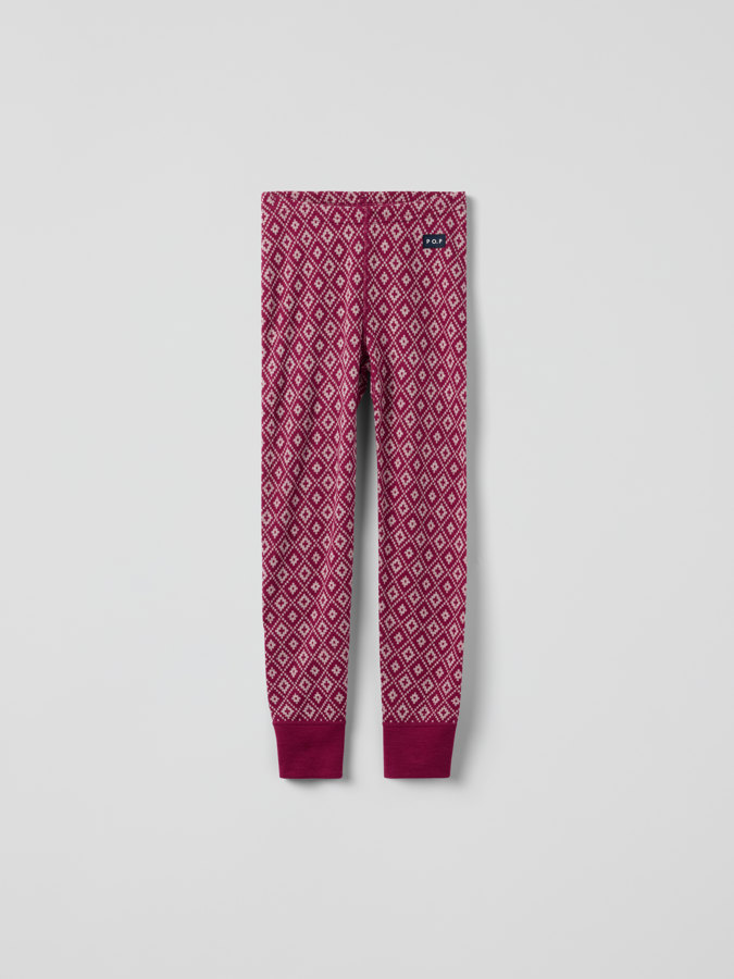 Lange Unterhose aus Jacquard in Merinowolle