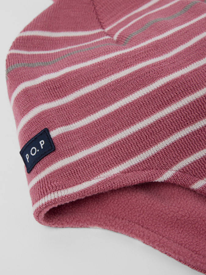 Winddichte Mütze mit Fleecefutter in Wollmix, Jacquard