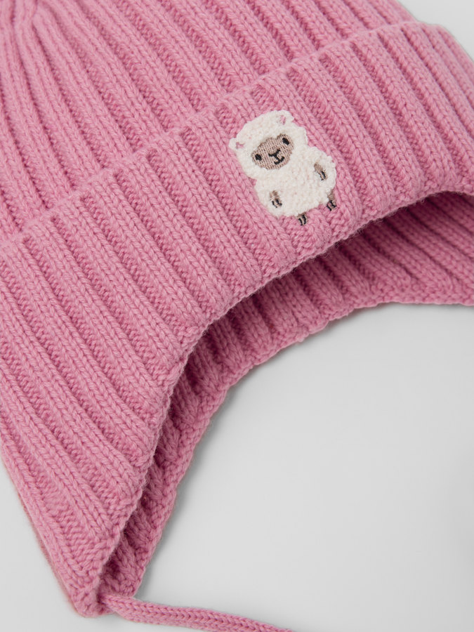 Rippenstrickmütze Wollmischung