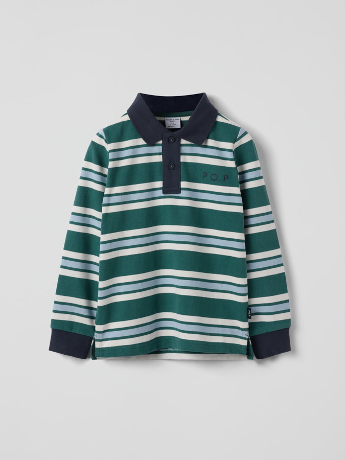 Langärmliges gestreiftes Rugbyshirt