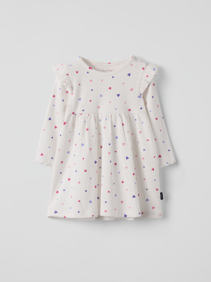 Geripptes Kleid Herzen