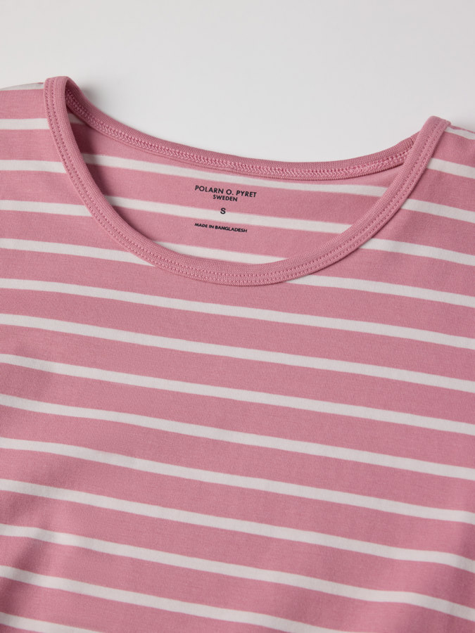 Kurzärmeliges Nachthemd für Erwachsene, gestreift Kurzärmeliges Nachthemd für Erwachsene, gestreift