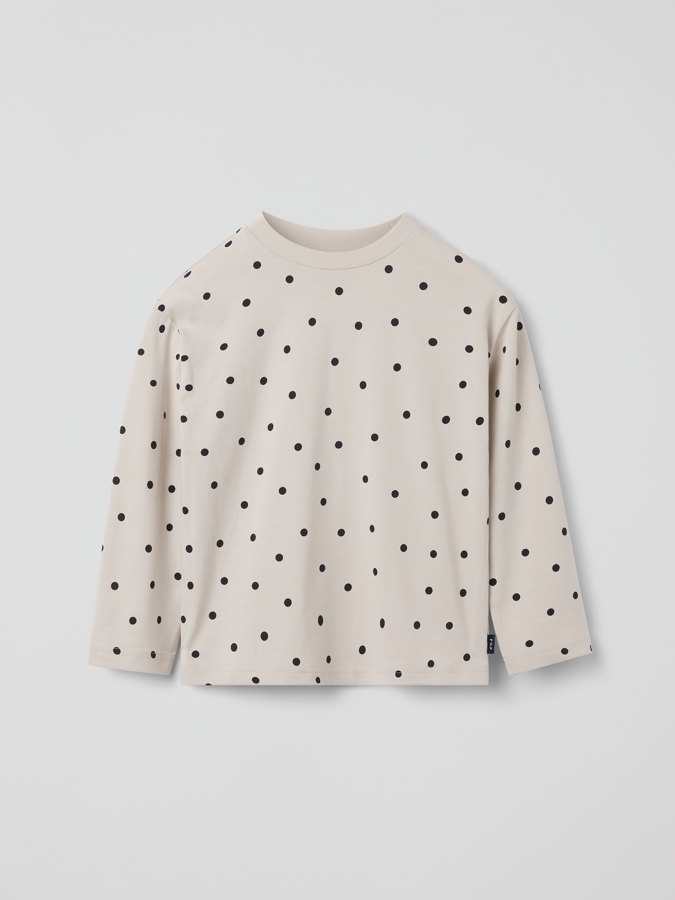 Langärmliges gepunktetes T-Shirt