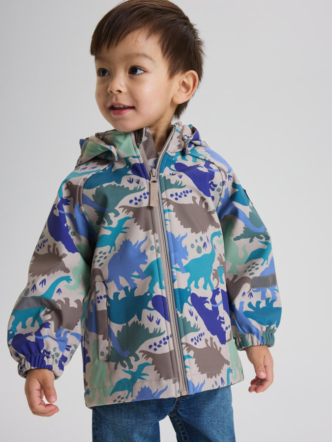 Winddichte Softshelljacke mit Dinosauriern