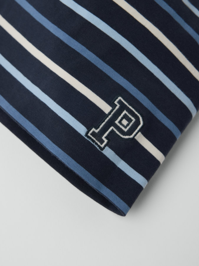 Trikotmütze P-Applikation, gestreift