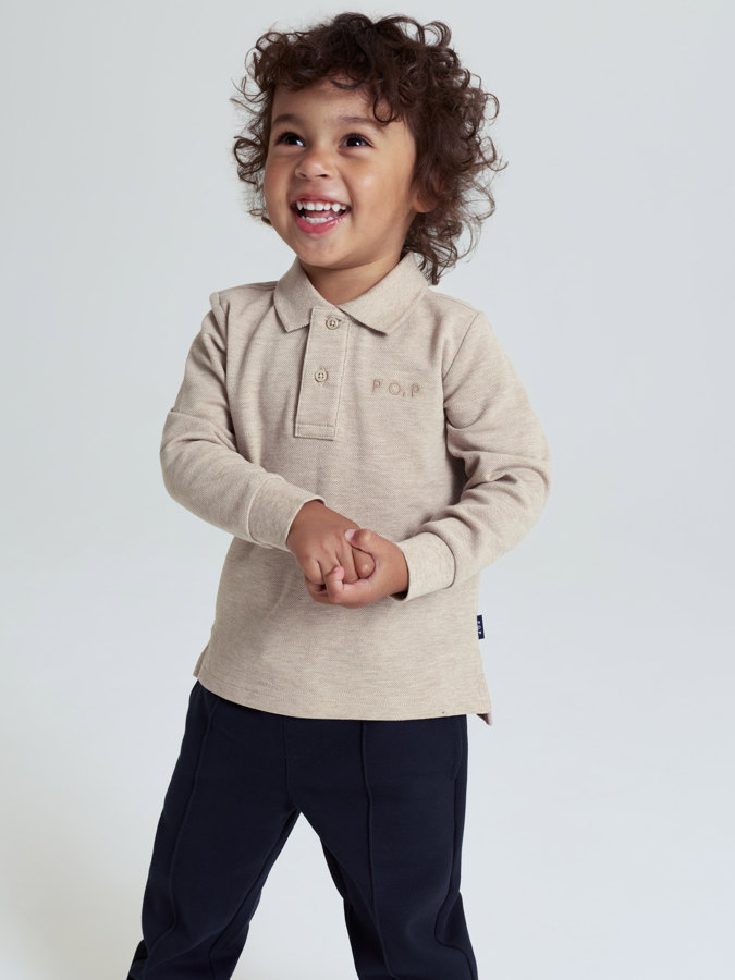 Langärmliges Poloshirt