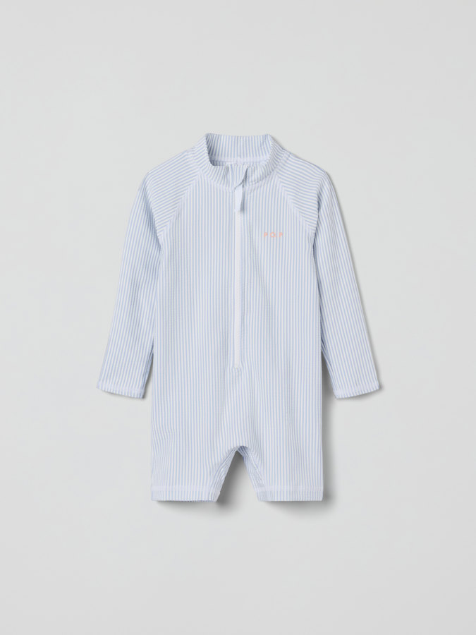 Langärmeliger UV-Anzug, gestreift Langärmeliger UV-Anzug, gestreift