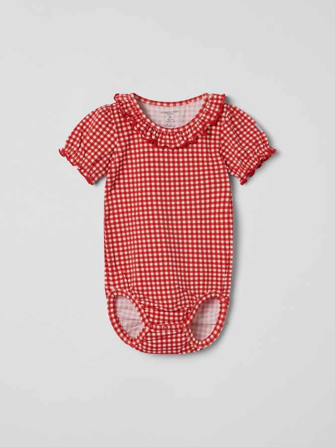 Kurzärmliger Body, kariert Kurzärmliger Body, kariert